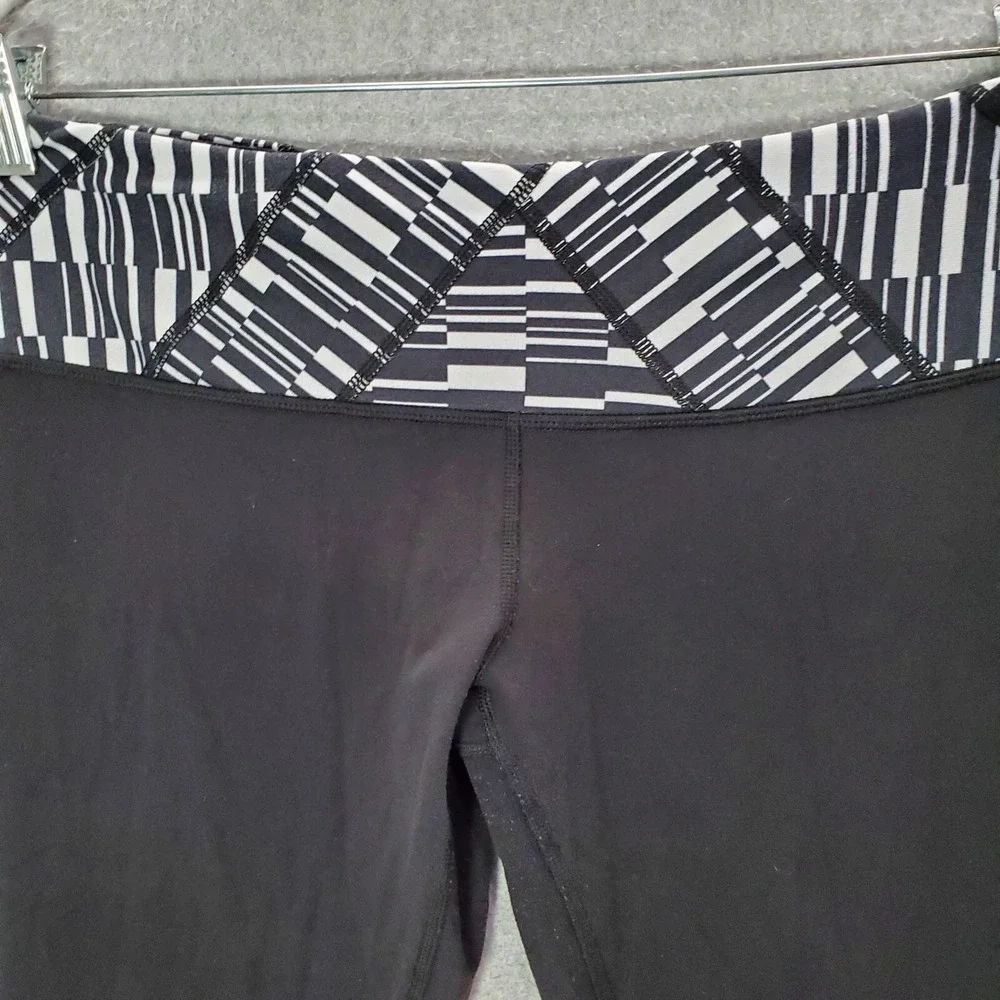 Lululemon Women Activewear Pants 10 Black Leggings‎ Wunder Under Crop White